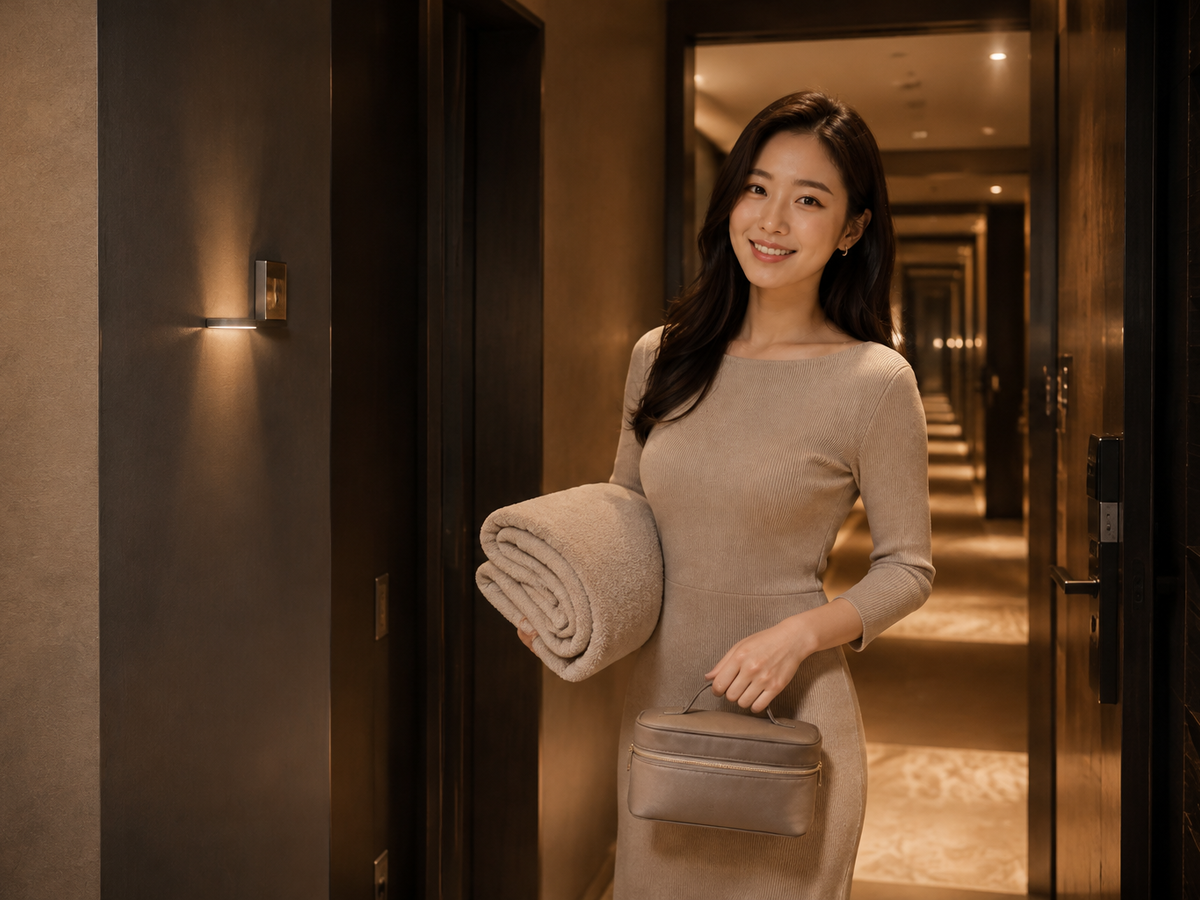 과천 방문 홈케어 일정을 준비하는 젊은 성인 한국 여성 관리사